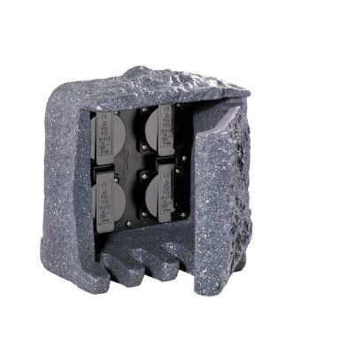 Multiprise extérieure moderne Fjelstervang, calcul, gris, IP44