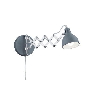Applique murale industrielle grise, Yemaya, avec interrupteur