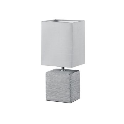Lampe de table en céramique grise, Karola, avec interrupteur