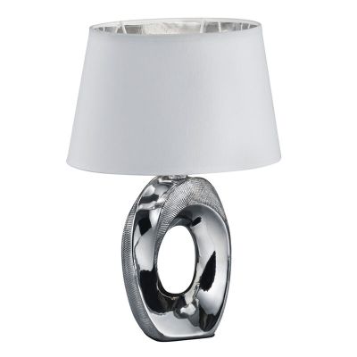 Lampe de table en céramique argentée, Moldrup, avec interrupteur