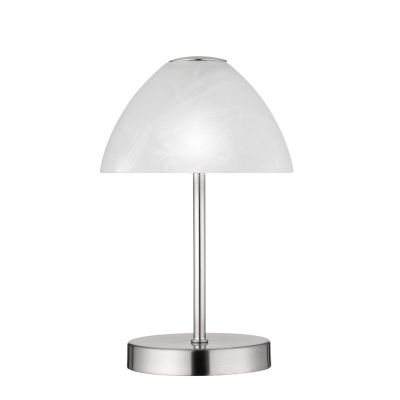 Lampe de table moderne nickel, Aaron, 2,5W, 3000K LED, avec interrupteur
