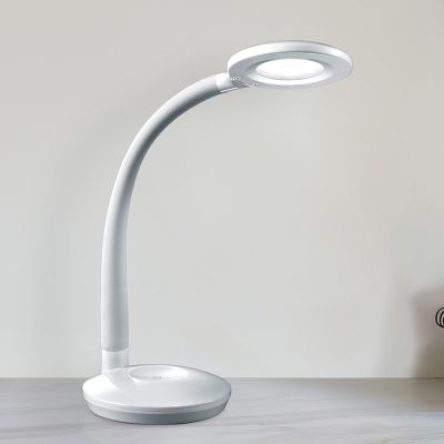 Lampe de bureau en plastique blanche, Jesse, 3W, 3000K LED, avec variateur tactile