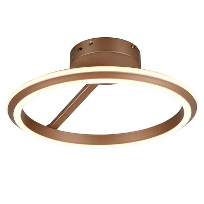 Plafonnier moderne marron, Jiry, 34W, white switch LED, gradable en 3 étapes