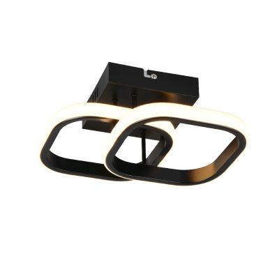 Plafonnier design noir, Yasser, 7W, 3000K LED