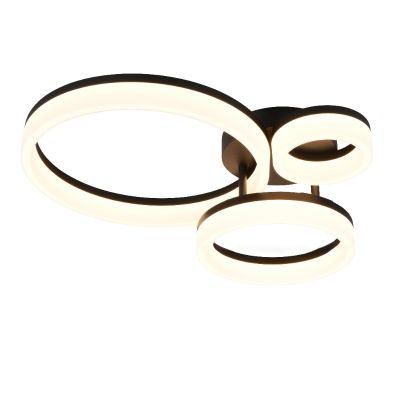 Plafonnier design noir, Ufuk, 32W, 3000K LED