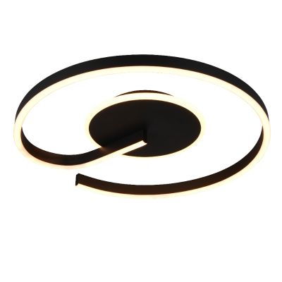 Plafonnier design noir, Ymer, 21W, white switch LED, gradable en 3 étapes