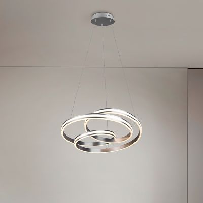 Suspension moderne nickel, Elyse, 60W, couleur réglable LED
