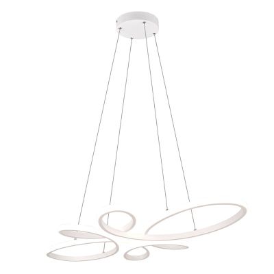 Suspension table à manger design blanche, Vikash, 32W, 4000K LED, gradable en 3 étapes