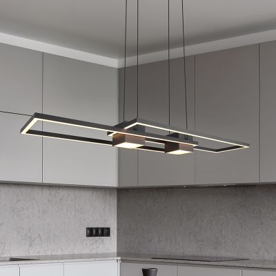 Suspension design noire, Sohaib, 37W, blanc chaud à froid réglable LED, gradable en 3 étapes