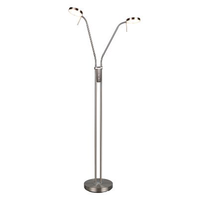 Lampadaire moderne nickel, Bilge, avec variateur tactile