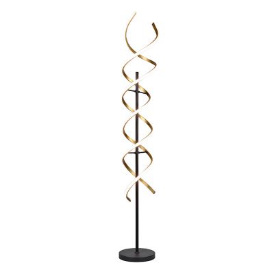 Lampadaire design laiton, Sylvian, 32W, blanc chaud à froid réglable LED, avec variateur tactile