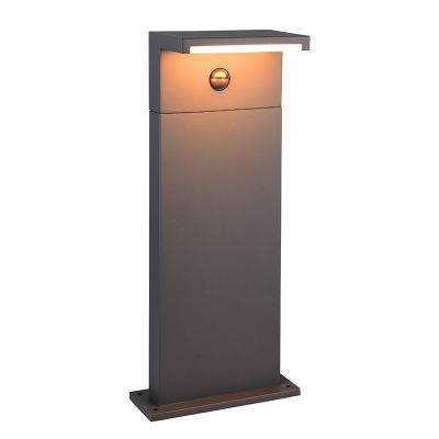 Lampadaire extérieur avec détecteur de mouvement moderne anthracite, Patrique, IP54