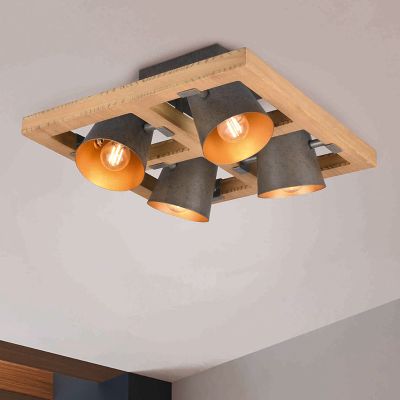 Lampe plafond vintage nickel, Keira