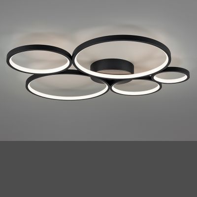 Lampe plafond moderne noire, Robon, 49W, 3000K LED