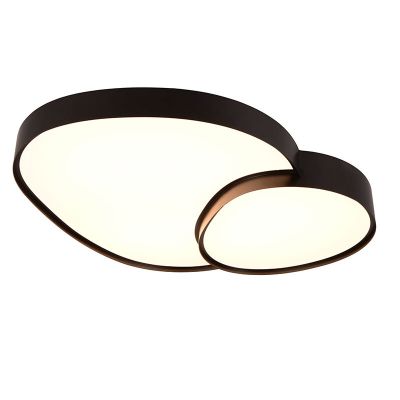 Plafonnier en métal noir, Merwin, 51W, blanc chaud à froid réglable LED