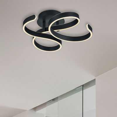 Lampe plafond moderne anthracite, Davu, 40W, 3000K LED