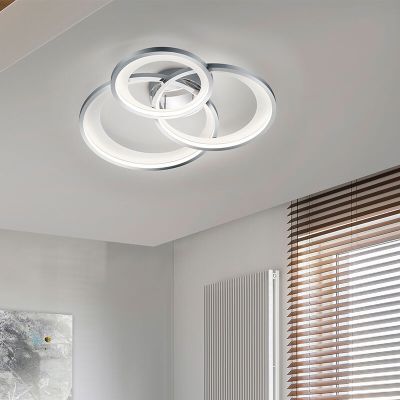 Lampe plafond moderne chromée, Kendi, 36W, 3000K LED