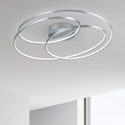 Lampe plafond moderne nickel, Sabra, 38W, 3000K LED