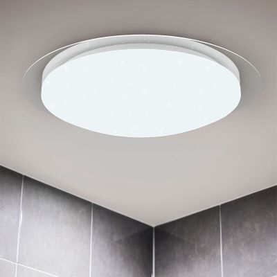 Plafonnier salle de bain moderne blanc, Marlena, 18,5W, 4000K LED, IP44, avec télécommande