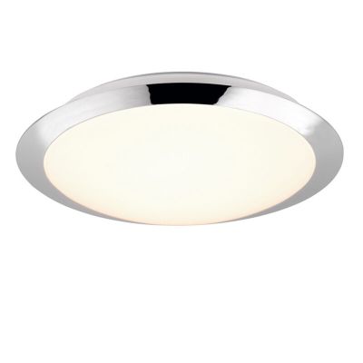 Plafonnier salle de bain en plastique chromé, Ronan, 12W, 3000K LED, IP44