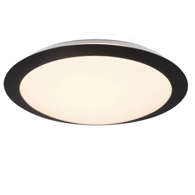 Plafonnier salle de bain en plastique blanc, Ronan, 12W, 3000K LED, IP44
