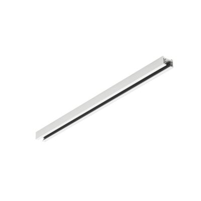 Rail électrifié 50cm pour éclairage sur rail biphasé, métal, blanc