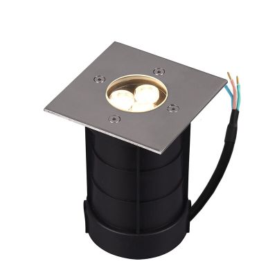 Spot encastré extérieur moderne nickel, Jabari, 3W, 3000K LED, IP65