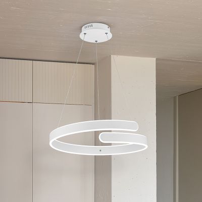 Suspension table à manger design blanche, Resy, 37W, 4000K LED, gradable en 3 étapes