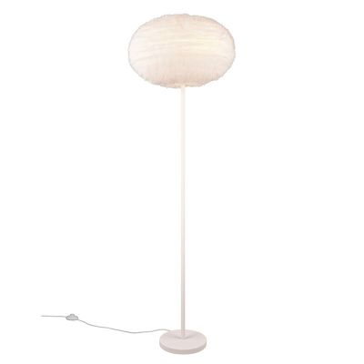 Lampadaire en tissu beige, Vijay, avec interrupteur