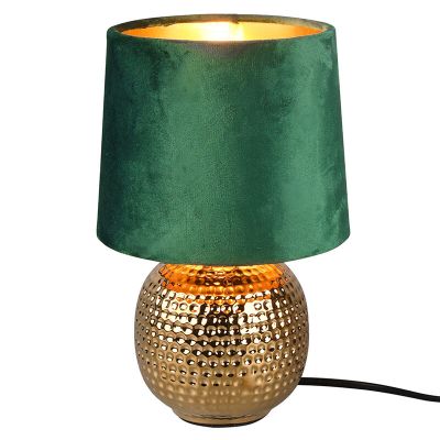 Lampe de table en céramique dorée, Jorre, avec interrupteur