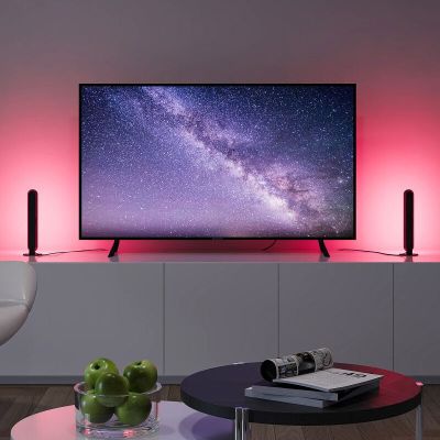 2 lampes de table modernes noires, Umit, 3W, RGB LED, avec télécommande
