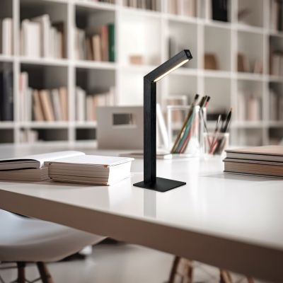 Lampe de table rechargeable moderne noire, Reijer, 2W, 3000K LED, avec variateur tactile