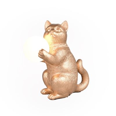 Lampe de table moderne dorée, Gatto, avec interrupteur