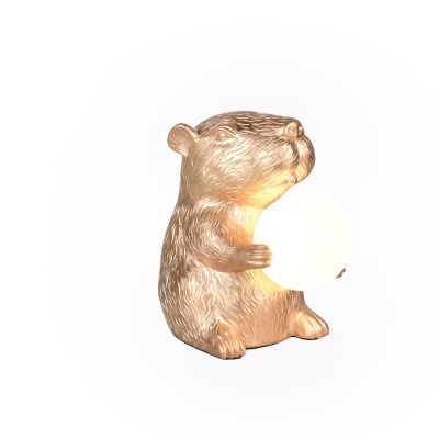 Lampe de table moderne dorée, Reduan, avec interrupteur