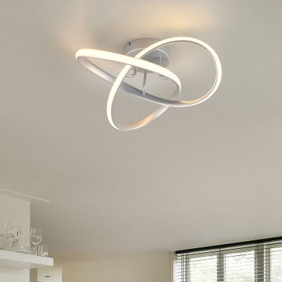 Plafonnier design argenté, Suat, 15W, 3000K LED