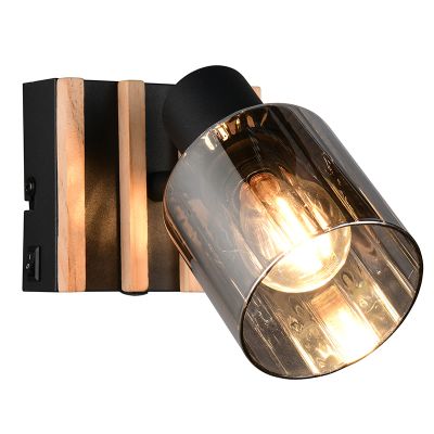 Spot mural moderne noir, Steije, avec interrupteur