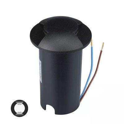 Spot encastré extérieur noir moderne, Marcus, 1W, 6500K LED, IP67