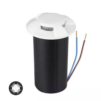 Spot encastré extérieur blanc moderne, Marcus, 1W, 3000K LED, IP67