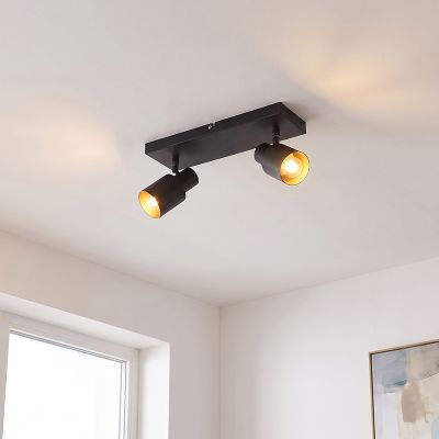 Spot plafond noir en aluminium, Eleno