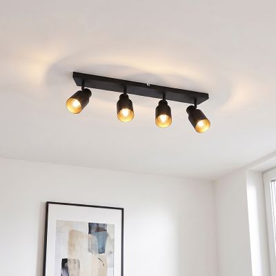 Spot plafond noir en aluminium, Eleno
