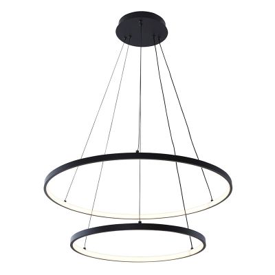 Suspension noire design, Kubra, 50W, blanc chaud à froid réglable LED