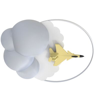 Plafonnier pour enfants blanc en métal, Jet, 37W, 3000K LED, gradable en 3 étapes