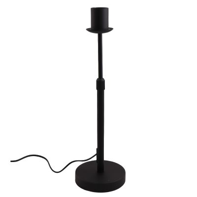 Lampe de table sans abat-jour noire en aluminium, Rika