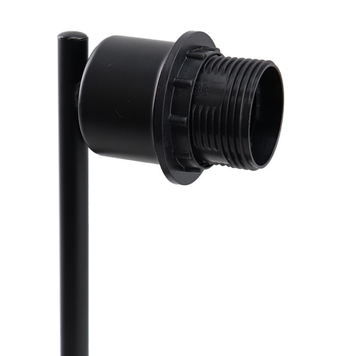 Lampe de table sans abat-jour noire en aluminium, Rika
