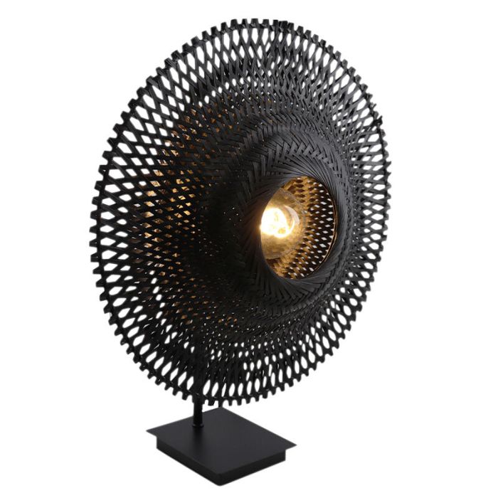 Lampe de table sans abat-jour noire en aluminium, Rika