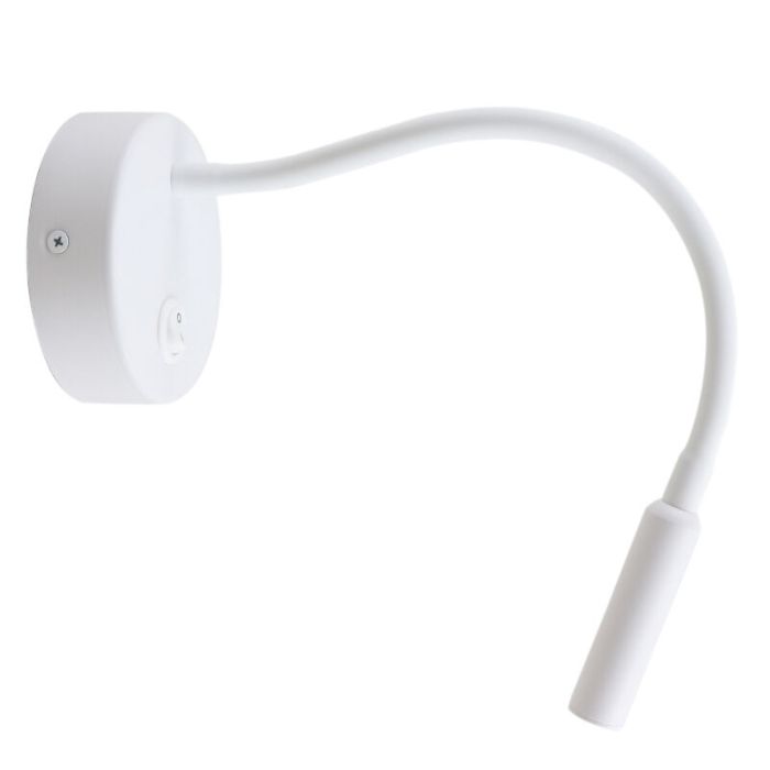 Lampe de chevet blanc moderne, Fiona, avec interrupteur
