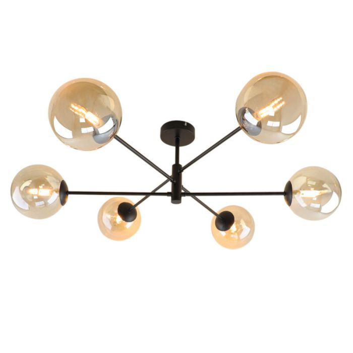 Plafonnier noir moderne, Remo