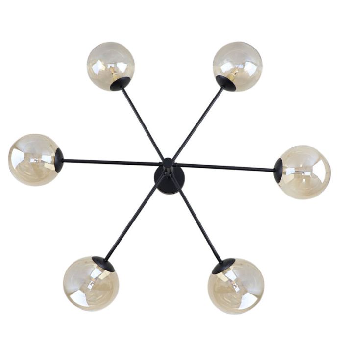 Plafonnier noir moderne, Remo