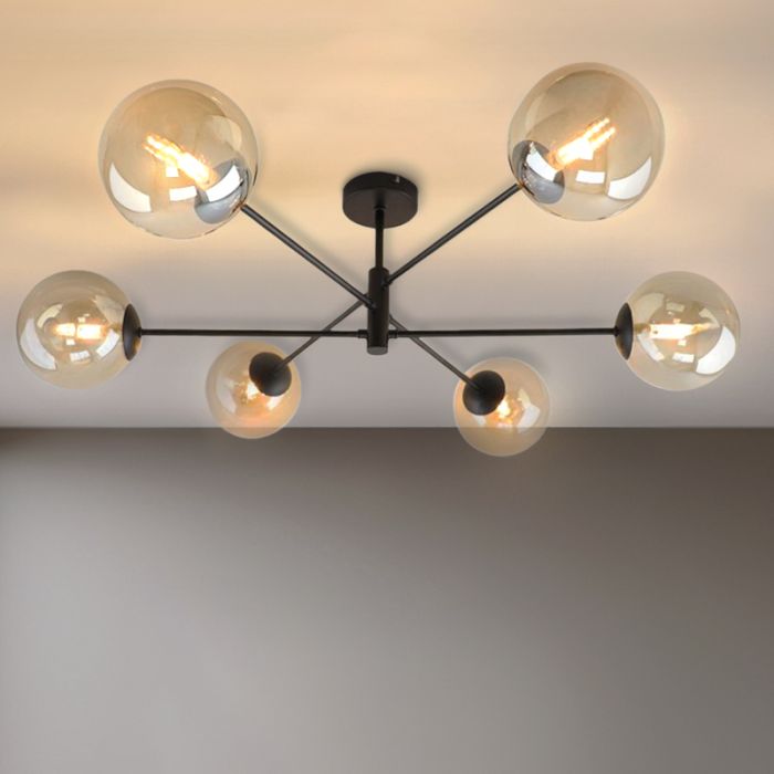Plafonnier noir moderne, Remo