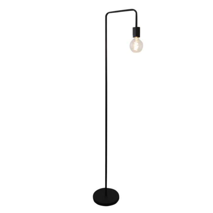 Lampadaire noir moderne, Carlos, avec interrupteur